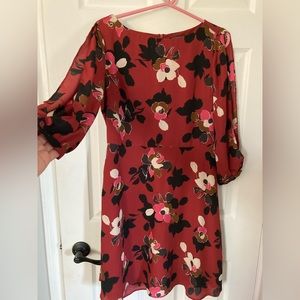 Floral Red Dress